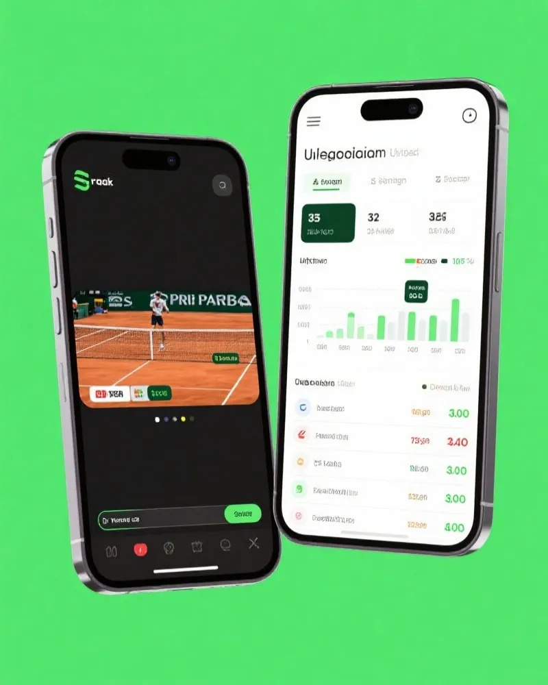 网球视频竞猜站 App Interface